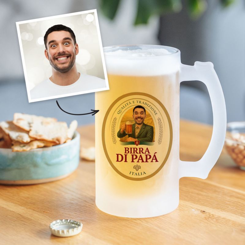 Personalised Beer Stein with Face and Logo