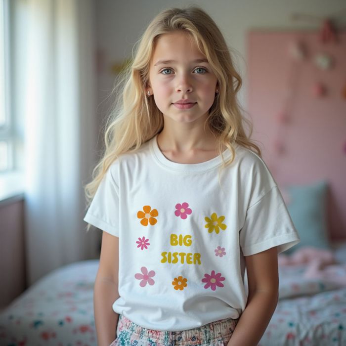 Personalised Children’s T-Shirt with Flowers and Text