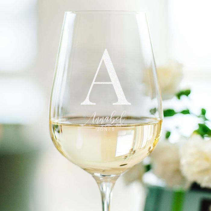 Personalised Monogram Wine Glass