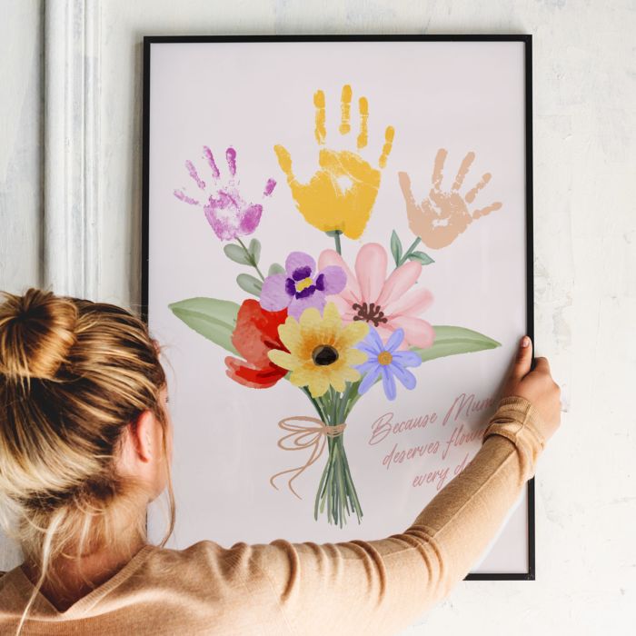 Personalised Bouquet Poster with Handprints