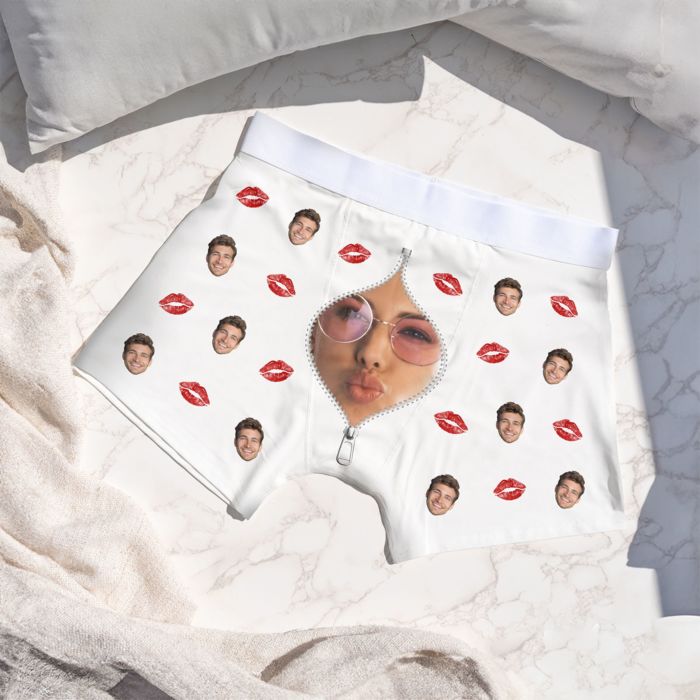 Personalised Boxer Shorts with Zipper Design