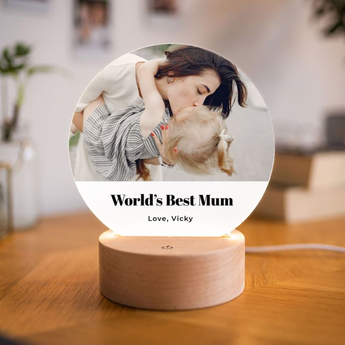 Personalised LED Lamp with Photo And Caption