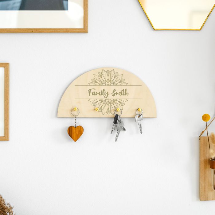 Personalised Mandala Key Hanger With Text