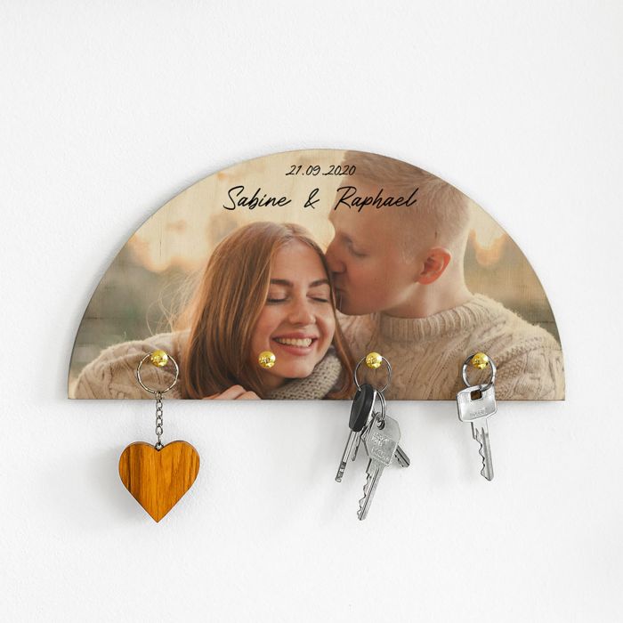 Personalised Key Hanger With Photo and Text