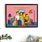 Personalised Cartoon Family Illustration Poster