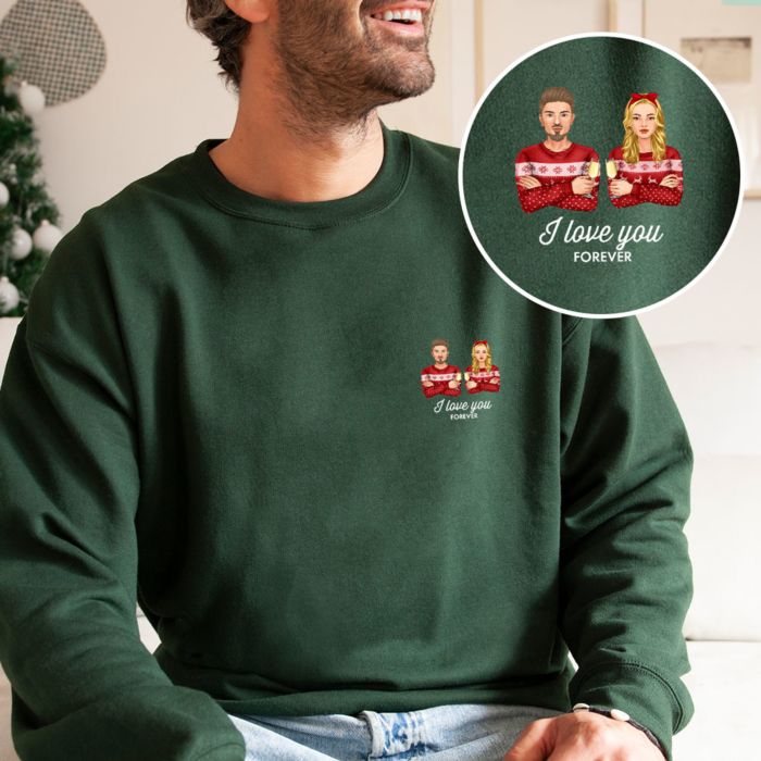 Personalised Sweatshirt with 2-Person Illustration